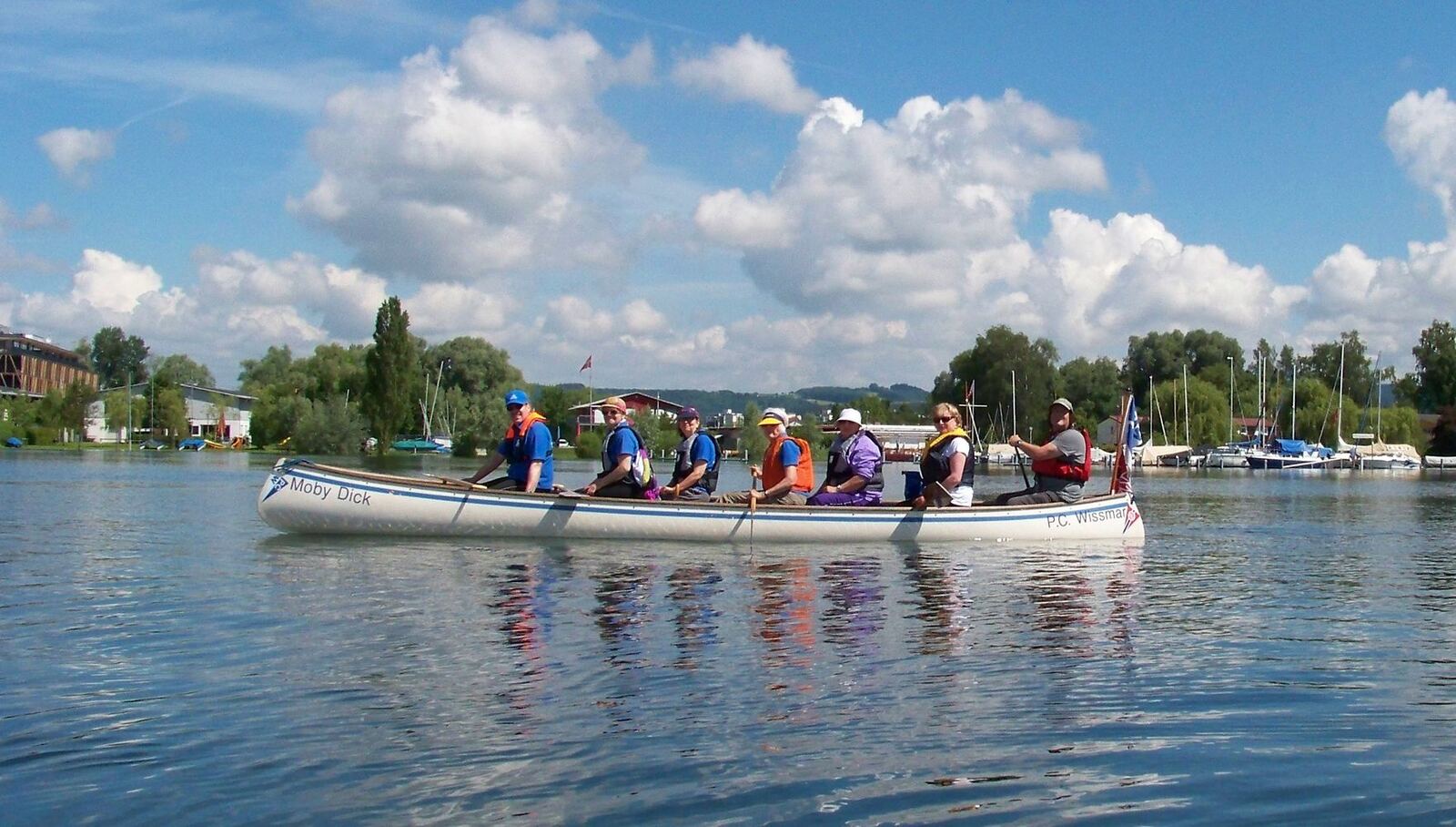Canadier vor Radolfzell (Bodensee)